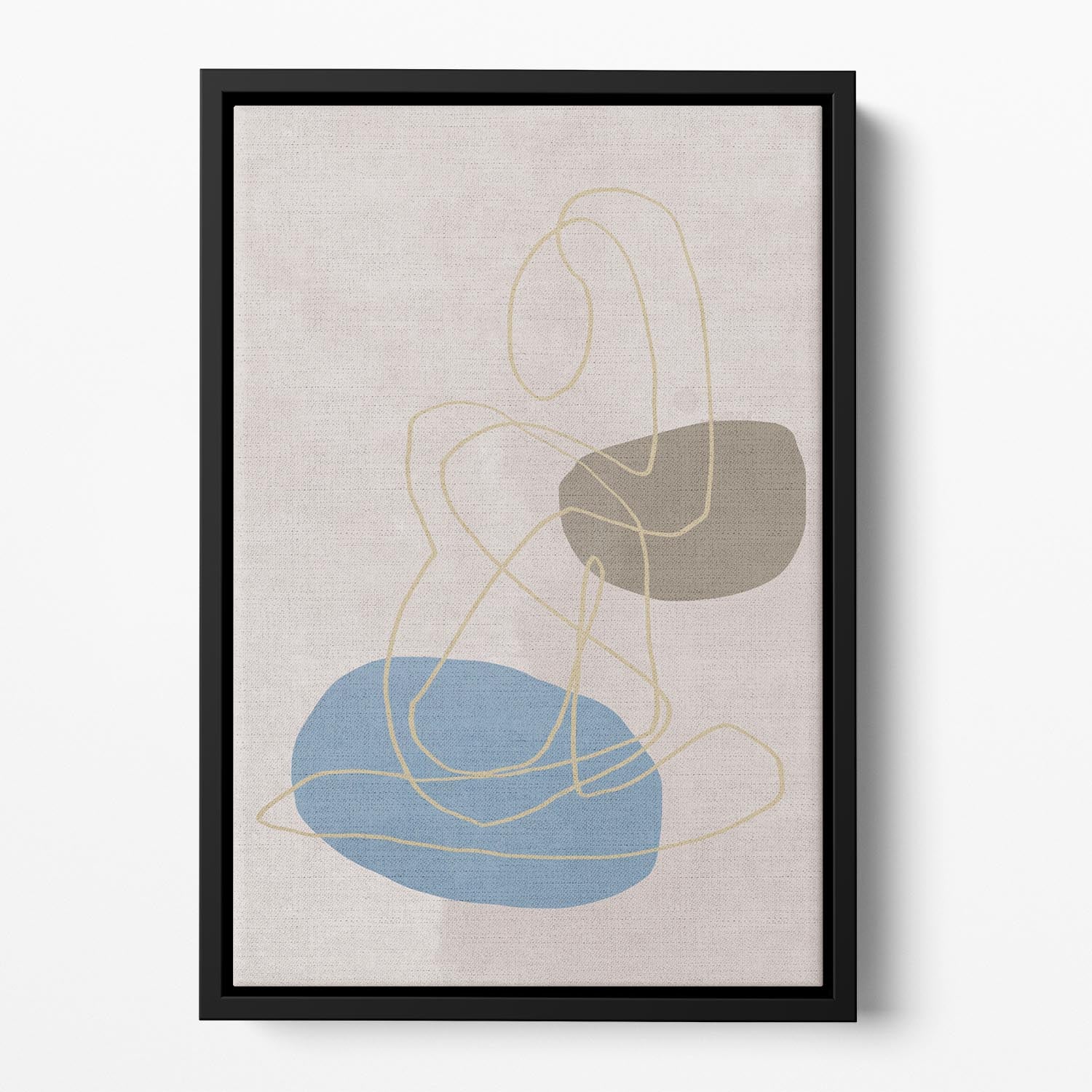 Golden Lines Floating Framed Canvas - Canvas Art Rocks - 2