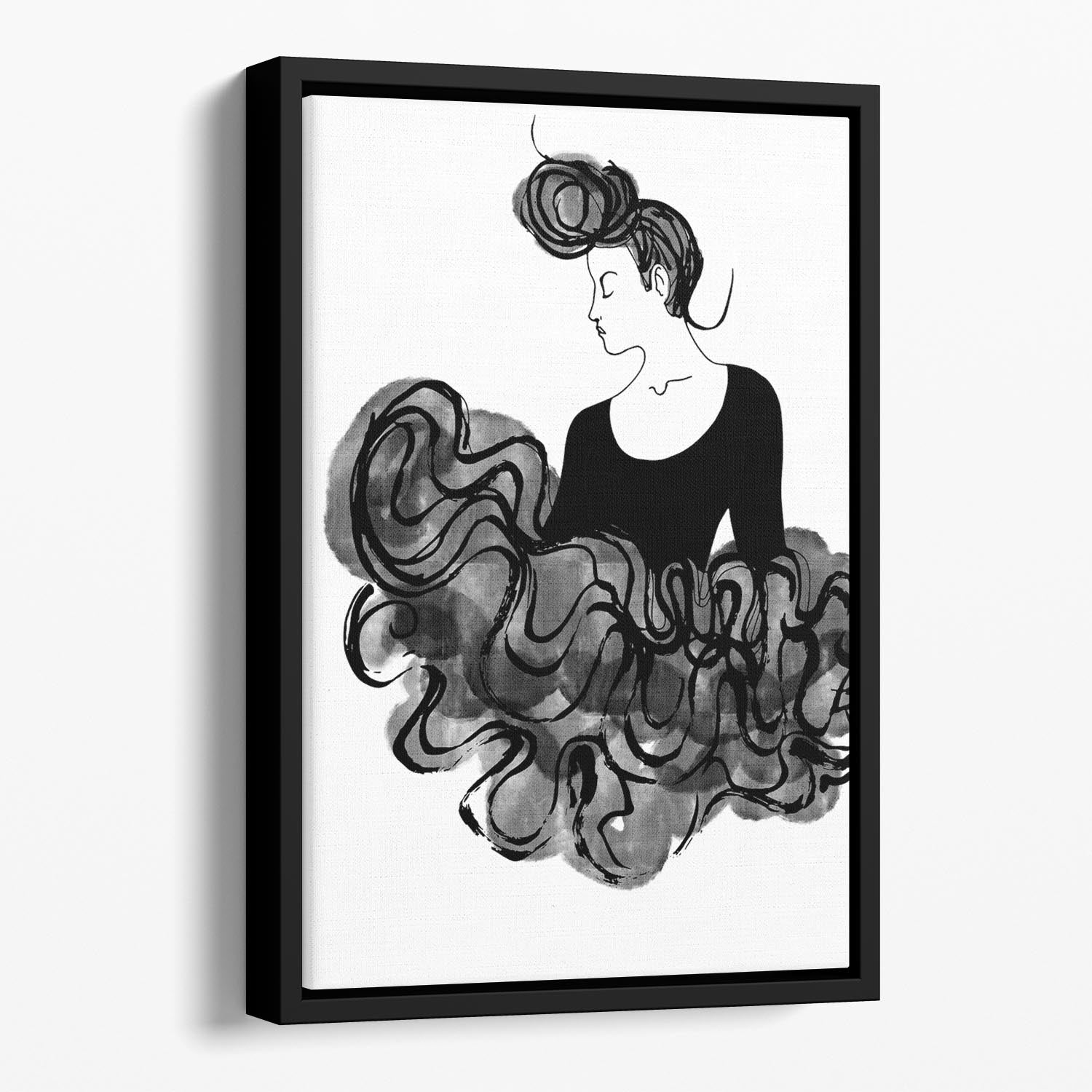 Ballerina Floating Framed Canvas - Canvas Art Rocks - 1