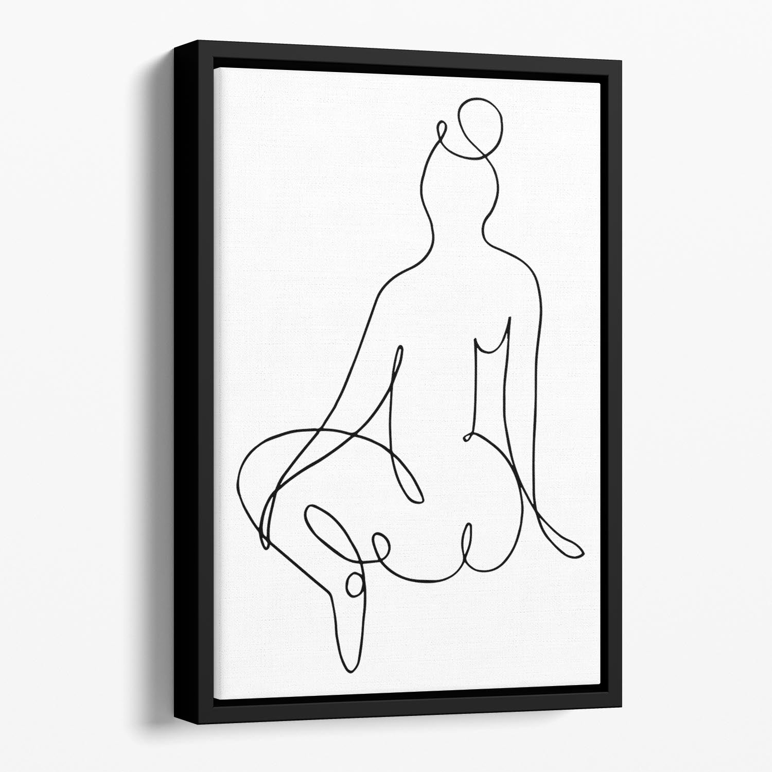 Nude Back Floating Framed Canvas - Canvas Art Rocks - 1