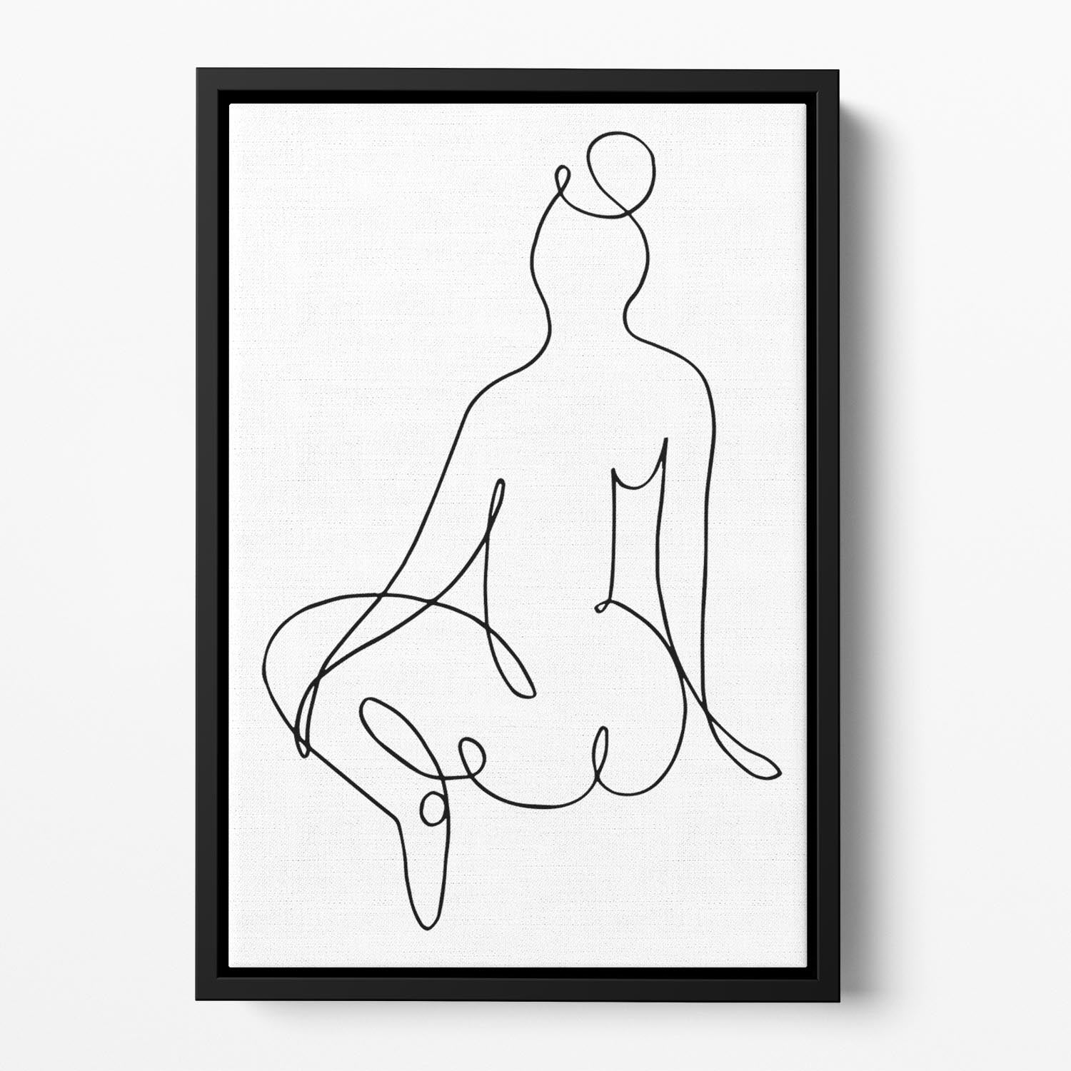 Nude Back Floating Framed Canvas - Canvas Art Rocks - 2