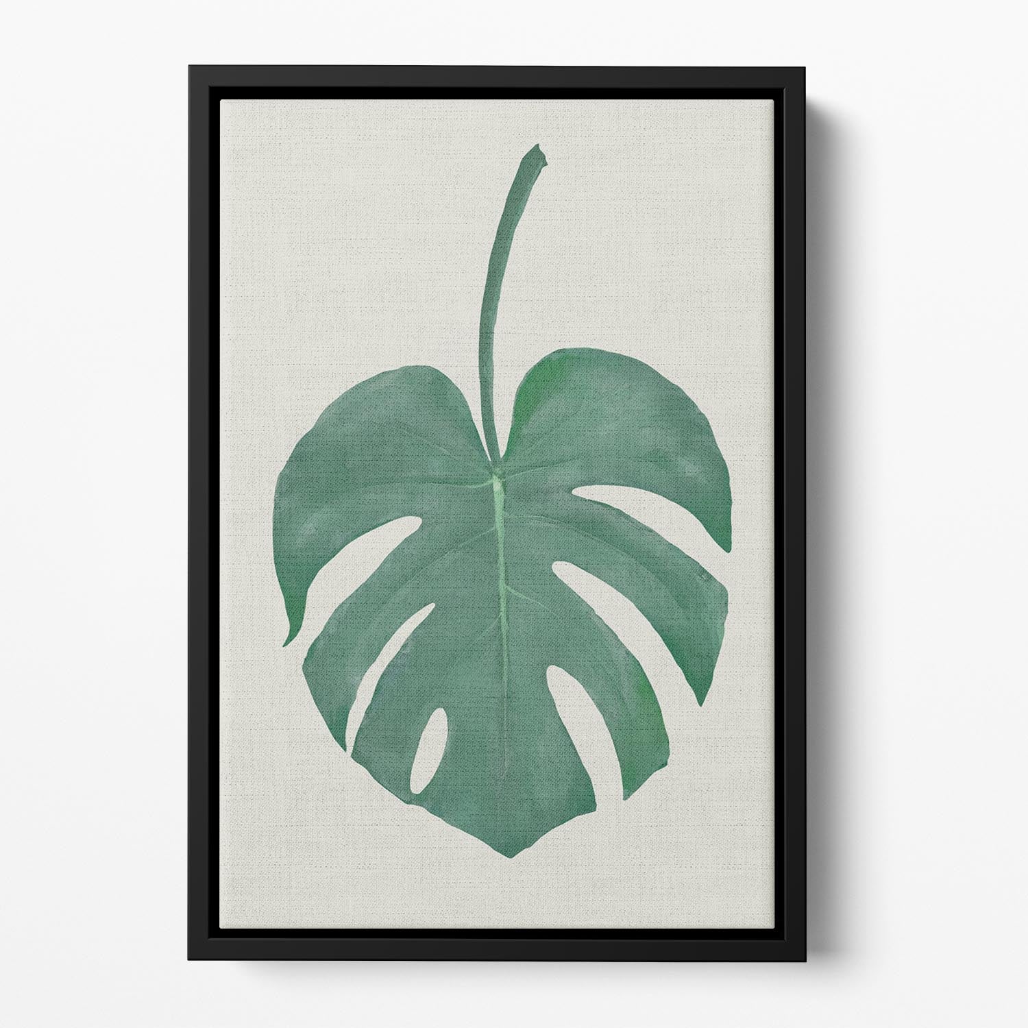 Monstera Aqua 05 Floating Framed Canvas - Canvas Art Rocks - 2