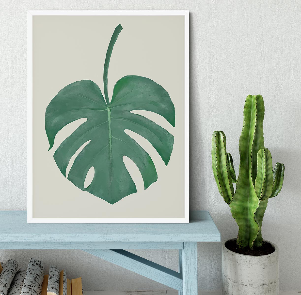 Monstera Aqua 05 Framed Print - Canvas Art Rocks -6