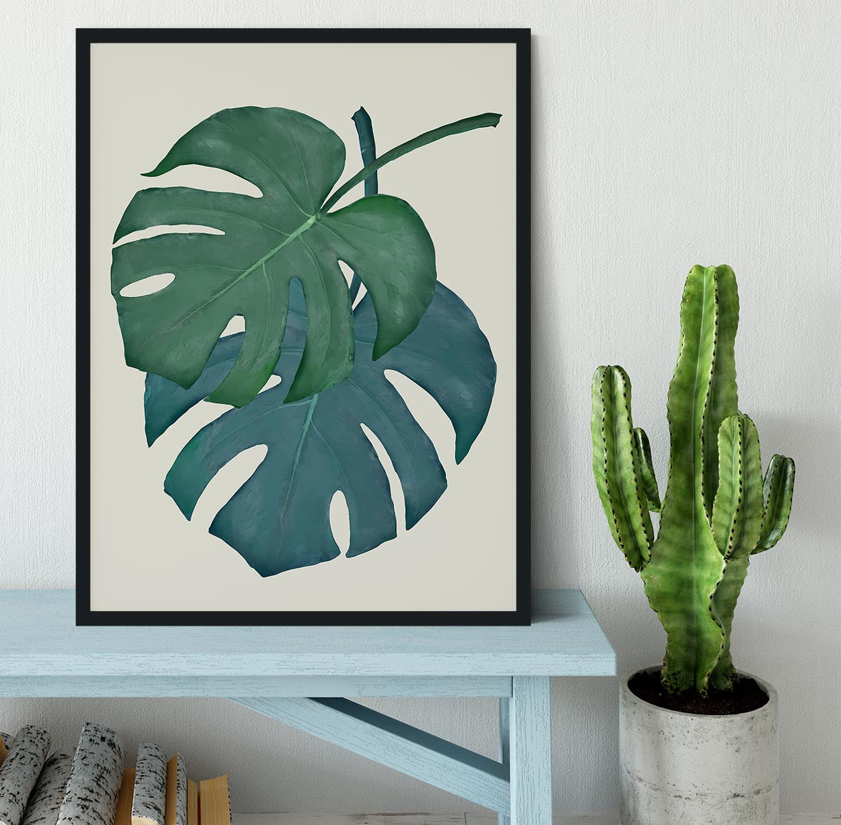 Monstera Aqua 06 Framed Print - Canvas Art Rocks - 2