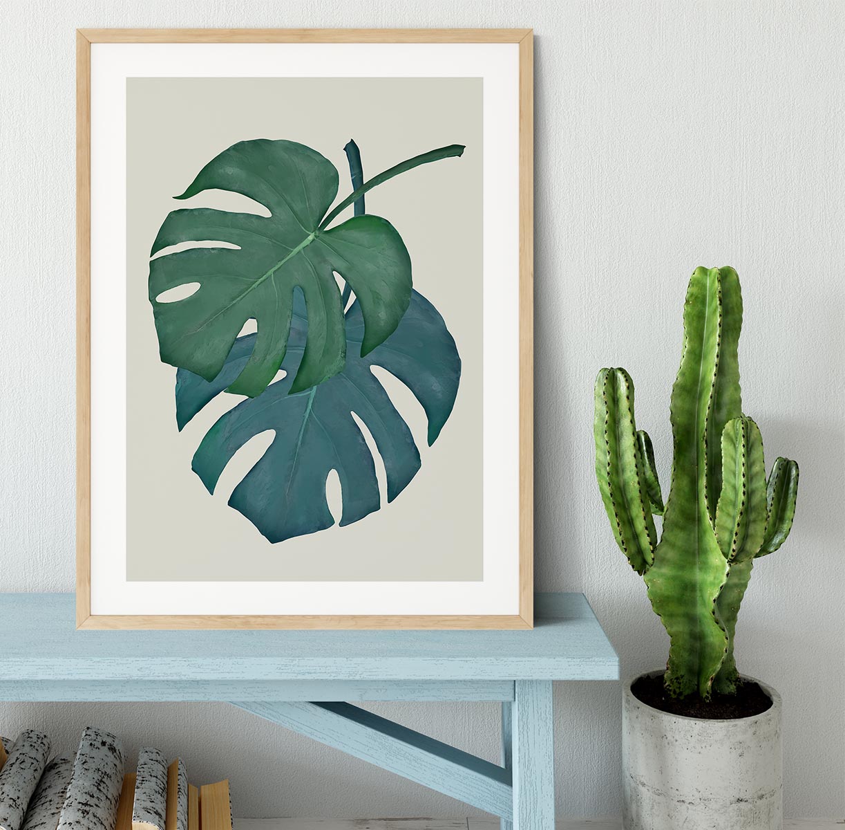 Monstera Aqua 06 Framed Print - Canvas Art Rocks - 3