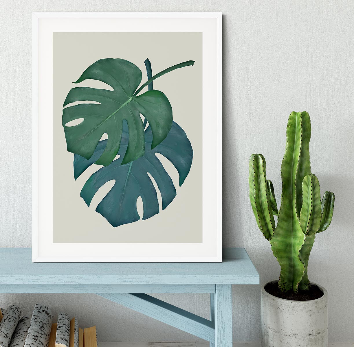 Monstera Aqua 06 Framed Print - Canvas Art Rocks - 5