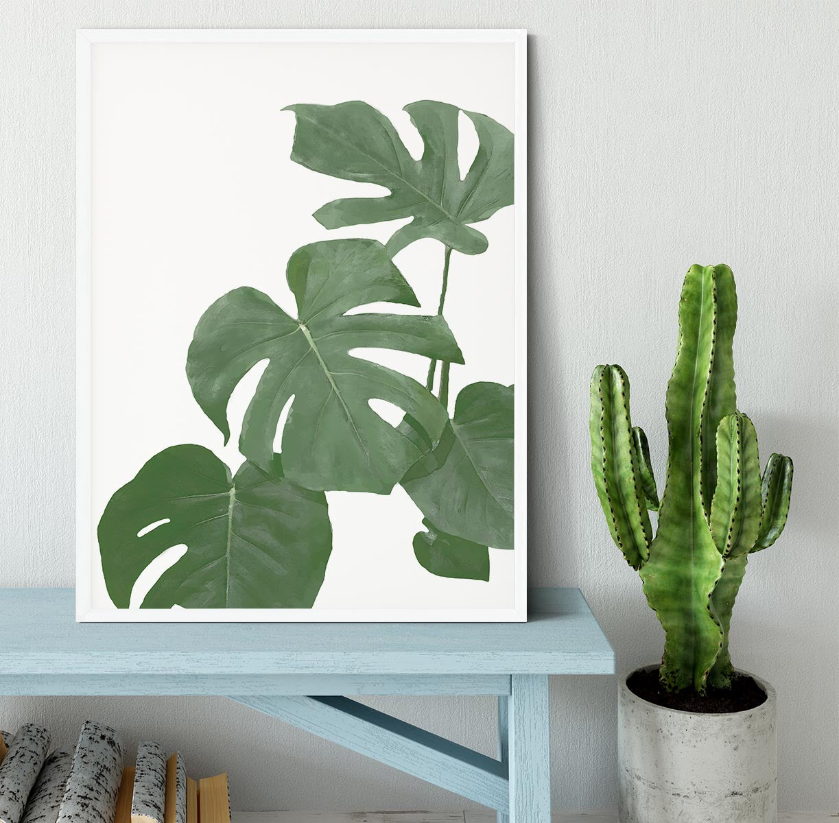 Monstera Aqua 03 Framed Print - Canvas Art Rocks -6