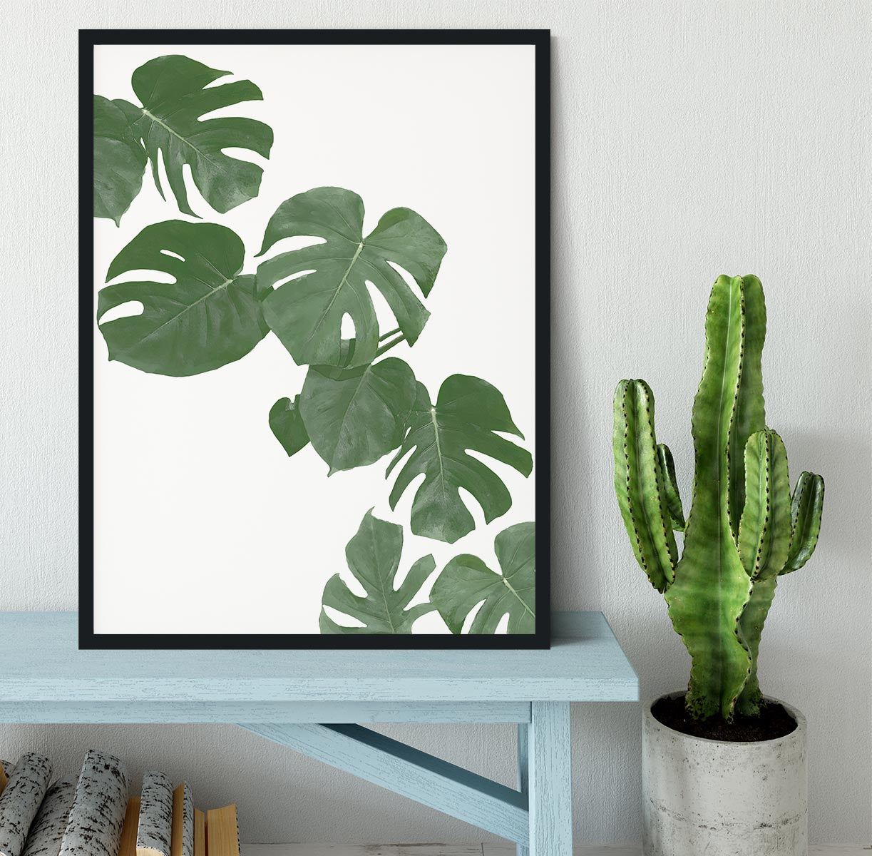 Monstera Aqua 02 Framed Print - Canvas Art Rocks - 2