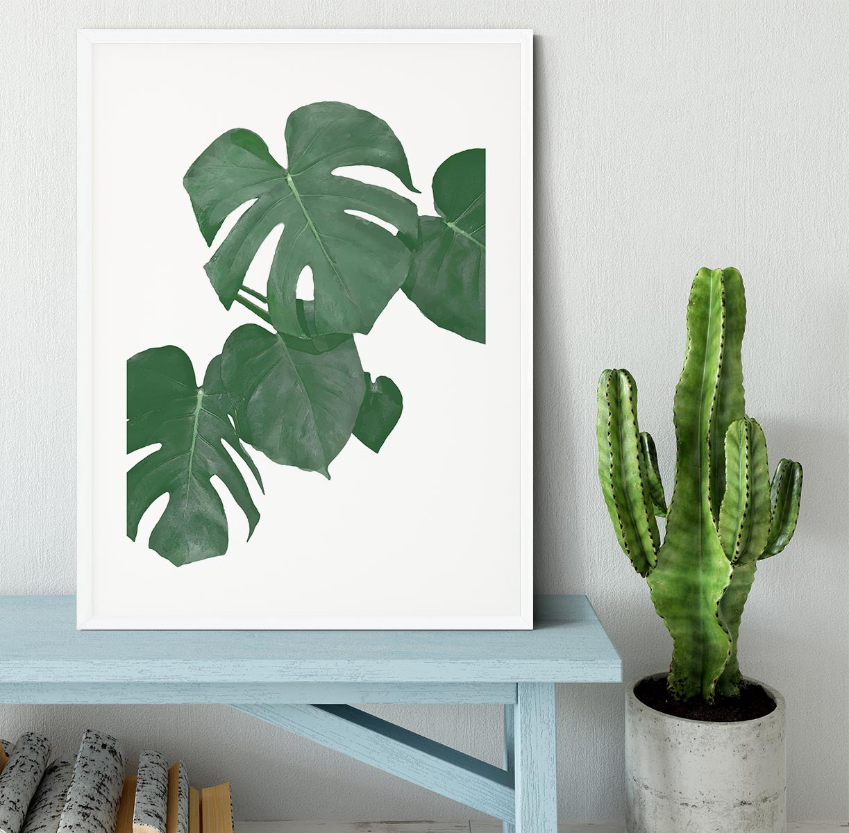 Monstera Aqua 01 Framed Print - Canvas Art Rocks - 5