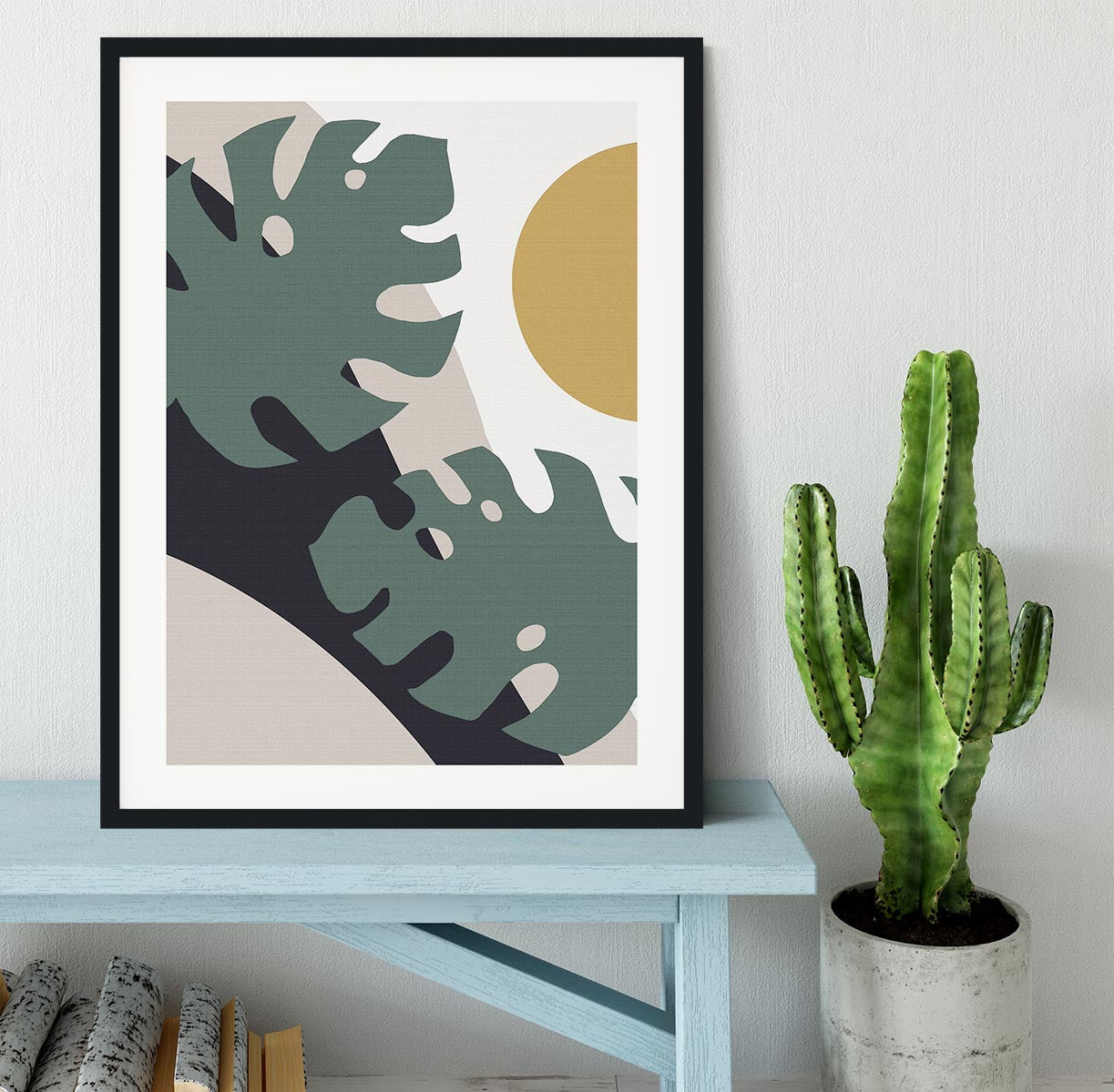 Monstera Cut Out 01 Framed Print - Canvas Art Rocks - 1