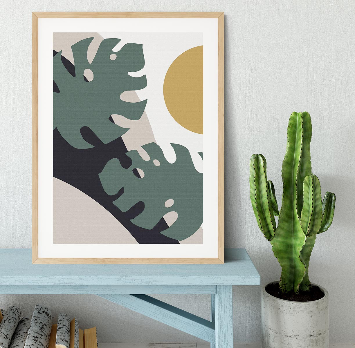 Monstera Cut Out 01 Framed Print - Canvas Art Rocks - 3