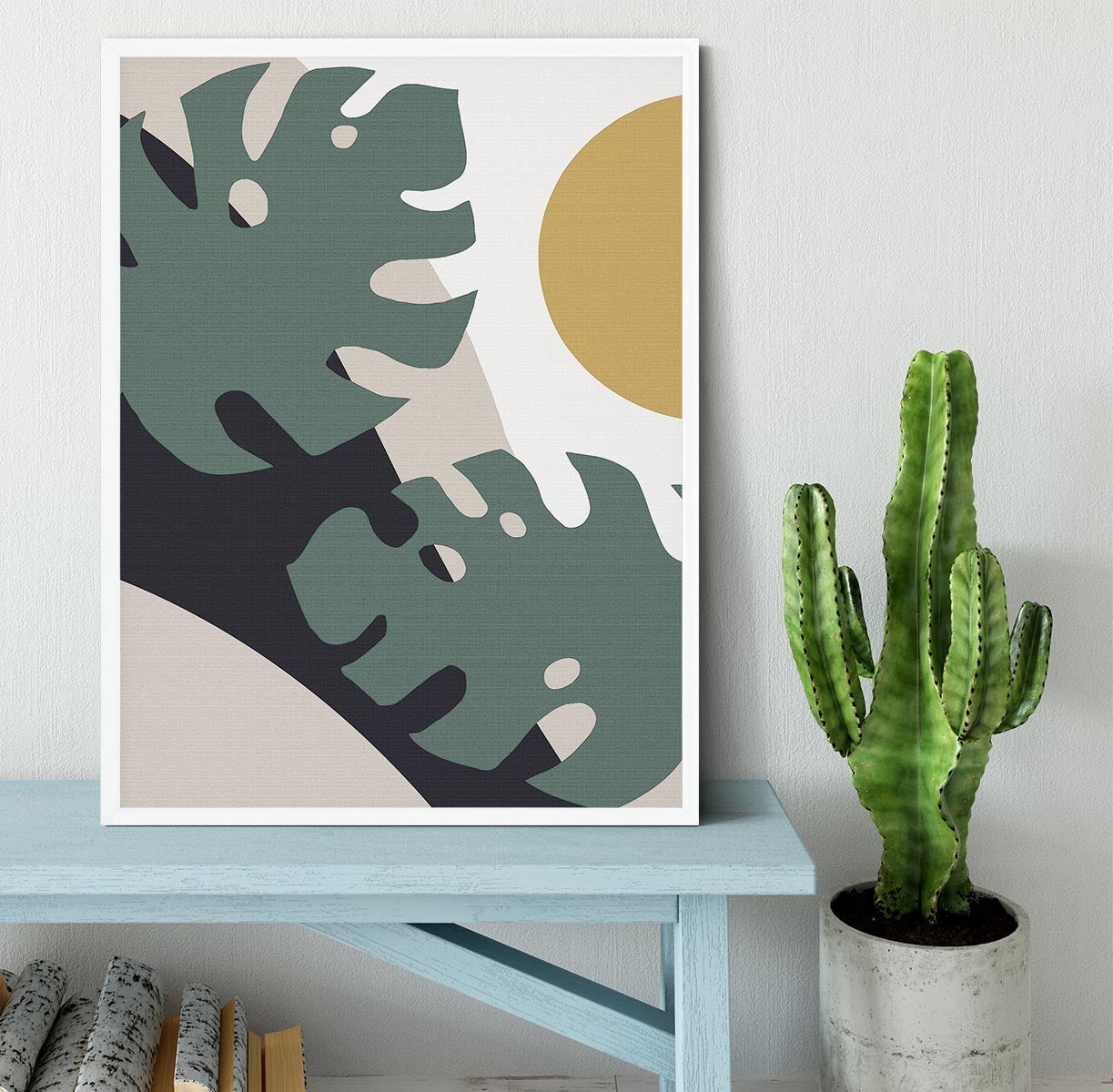 Monstera Cut Out 01 Framed Print - Canvas Art Rocks -6