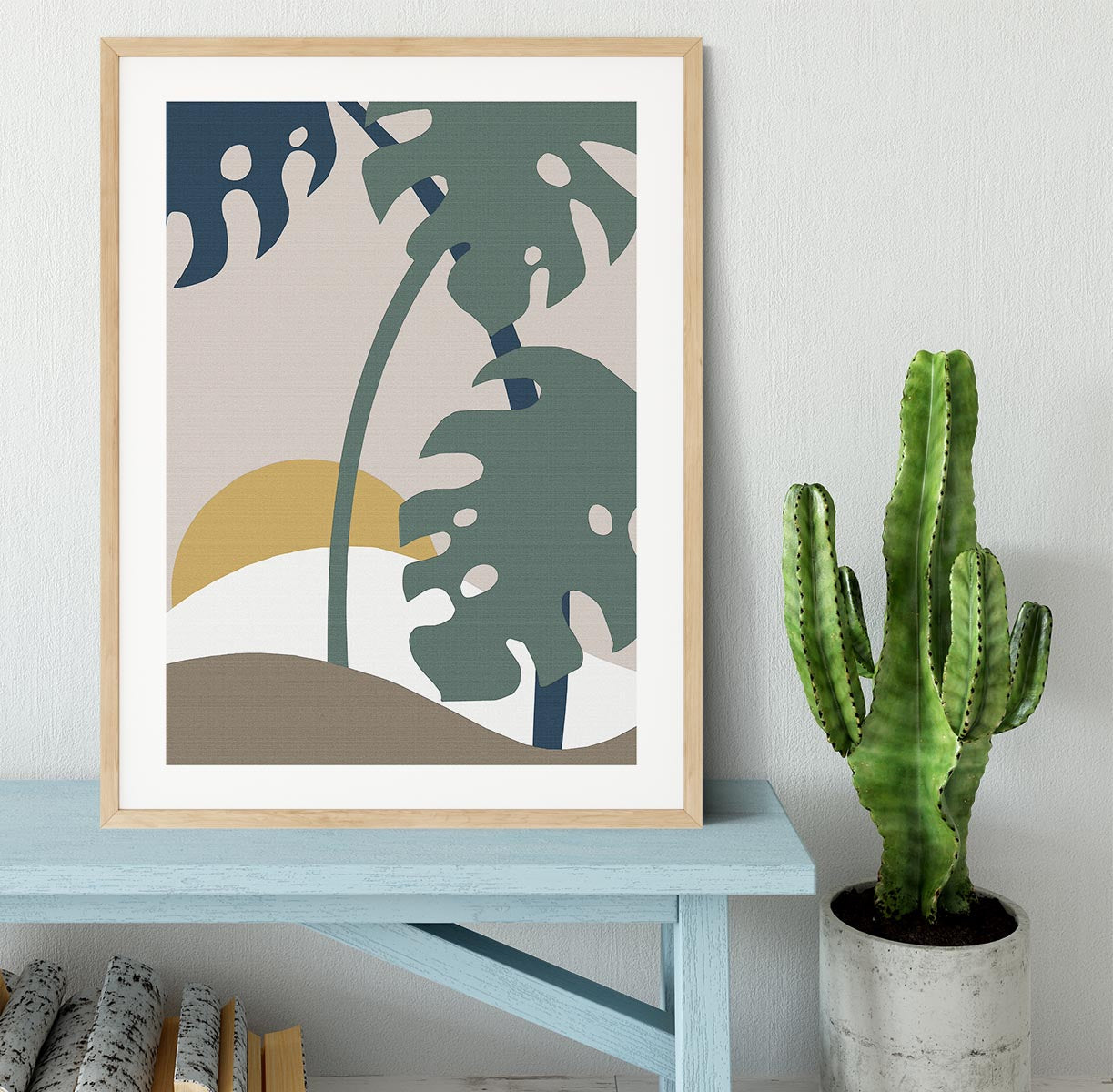 Monstera Cut Out 02 Framed Print - Canvas Art Rocks - 3