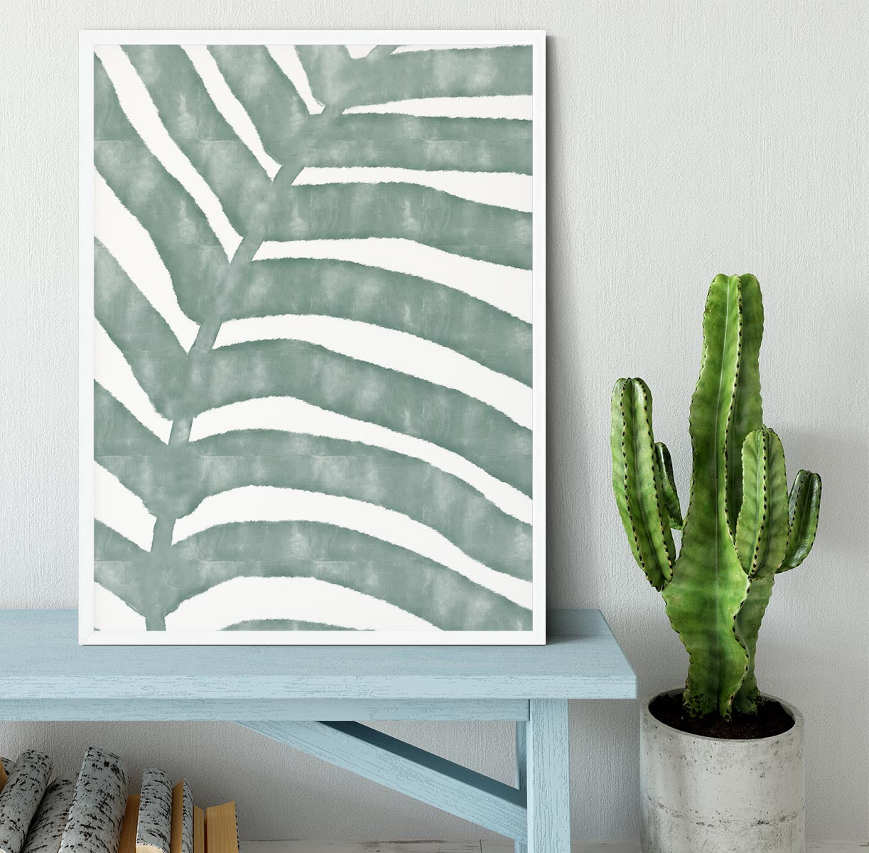 Palm Stripes Framed Print - Canvas Art Rocks -6