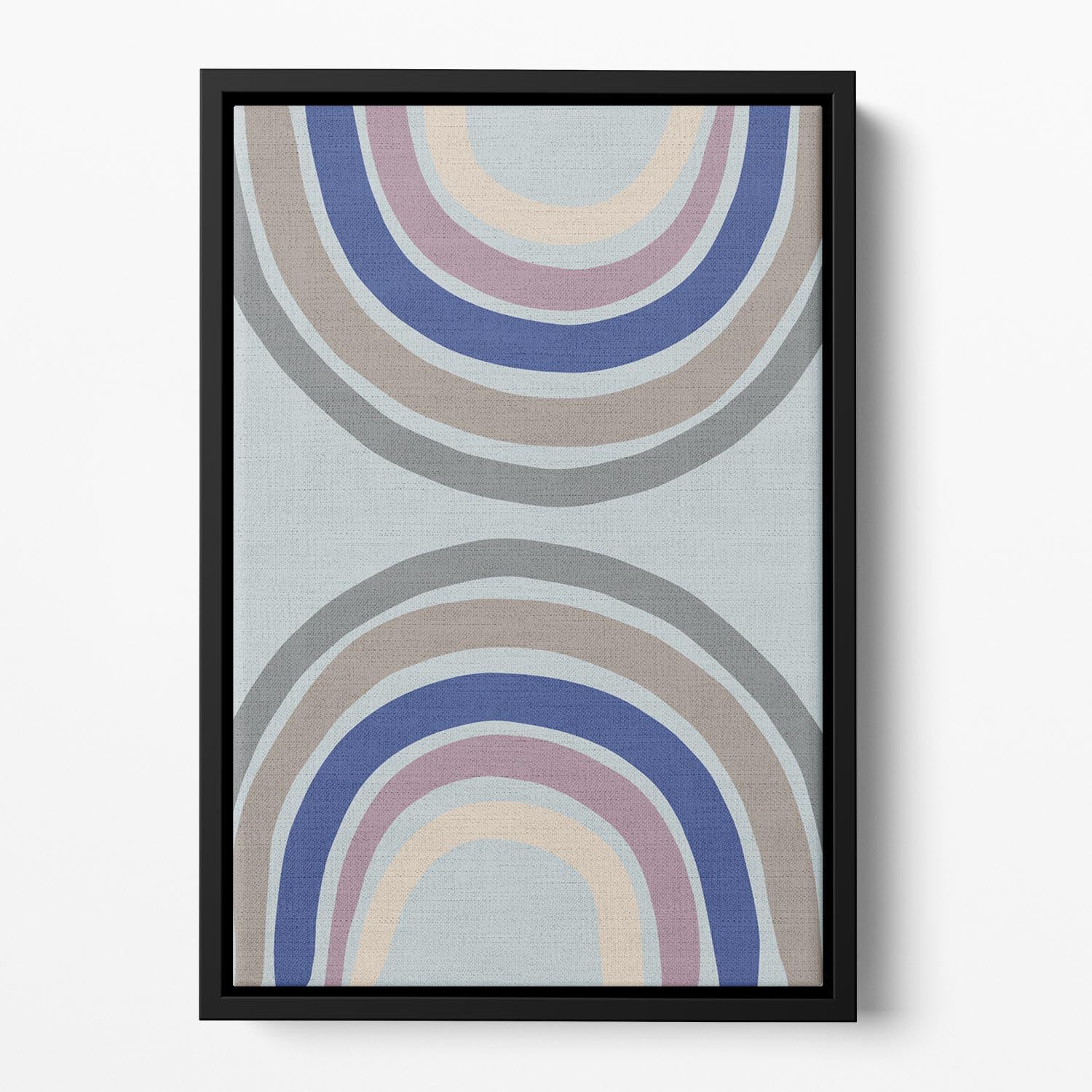 Double Rainbow Blue Floating Framed Canvas - 1x - 2