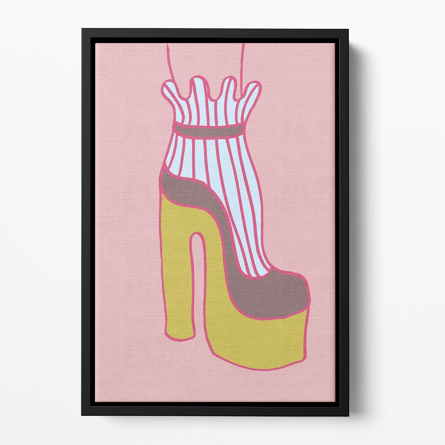 Yellow Heel 02 Floating Framed Canvas - Canvas Art Rocks - 2