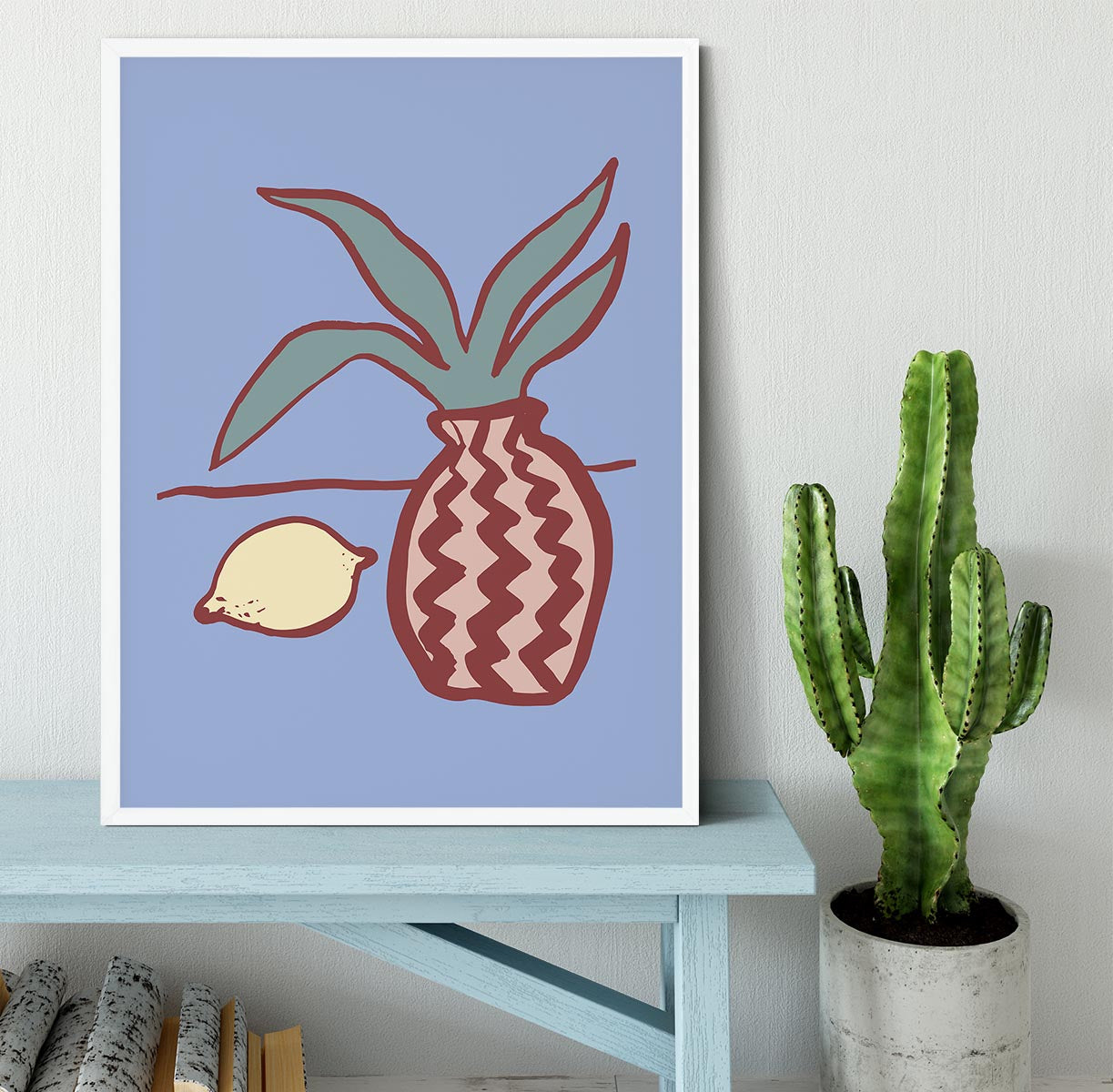 Blue Lemon Framed Print - 1x -6