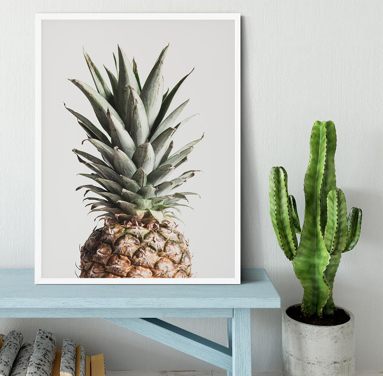 Pineapple Natural Framed Print - Canvas Art Rocks -6