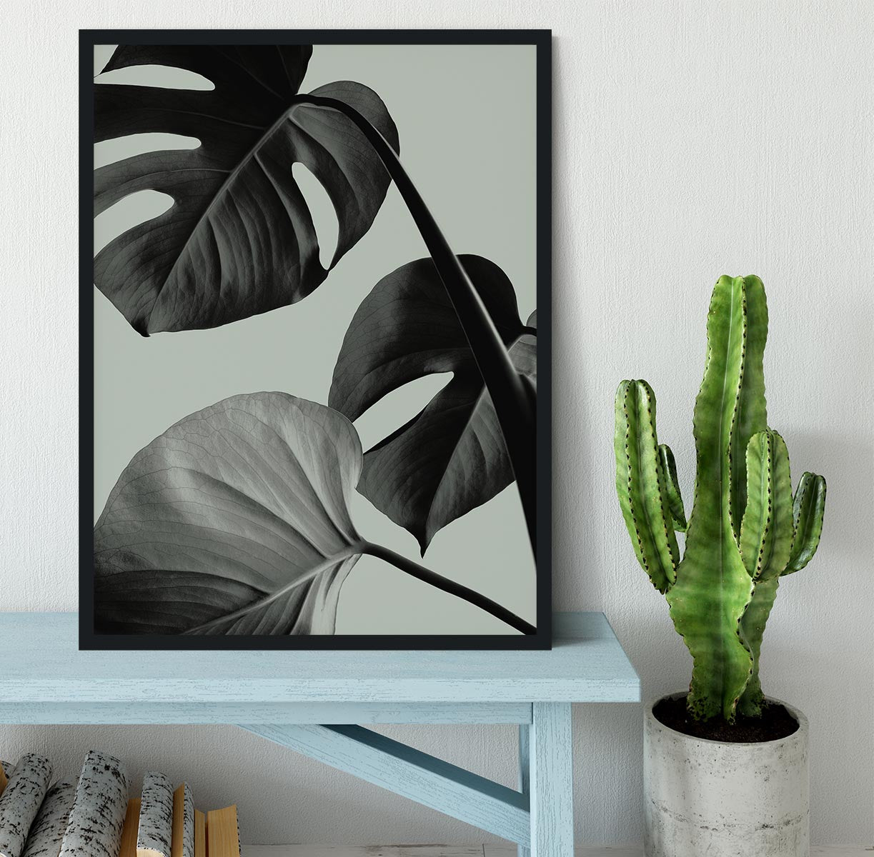 Monstera Teal 07 Framed Print - Canvas Art Rocks - 2