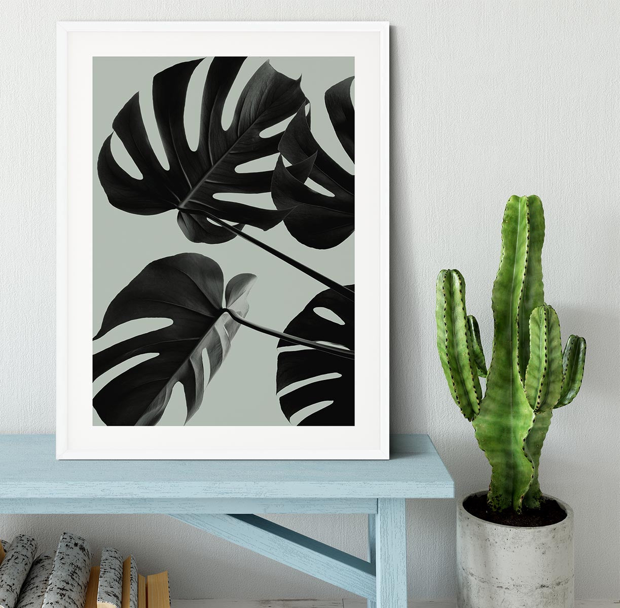 Monstera Teal 08 Framed Print - Canvas Art Rocks - 5