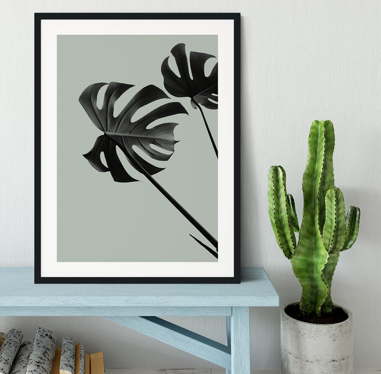 Monstera Teal 09 Framed Print - Canvas Art Rocks - 1