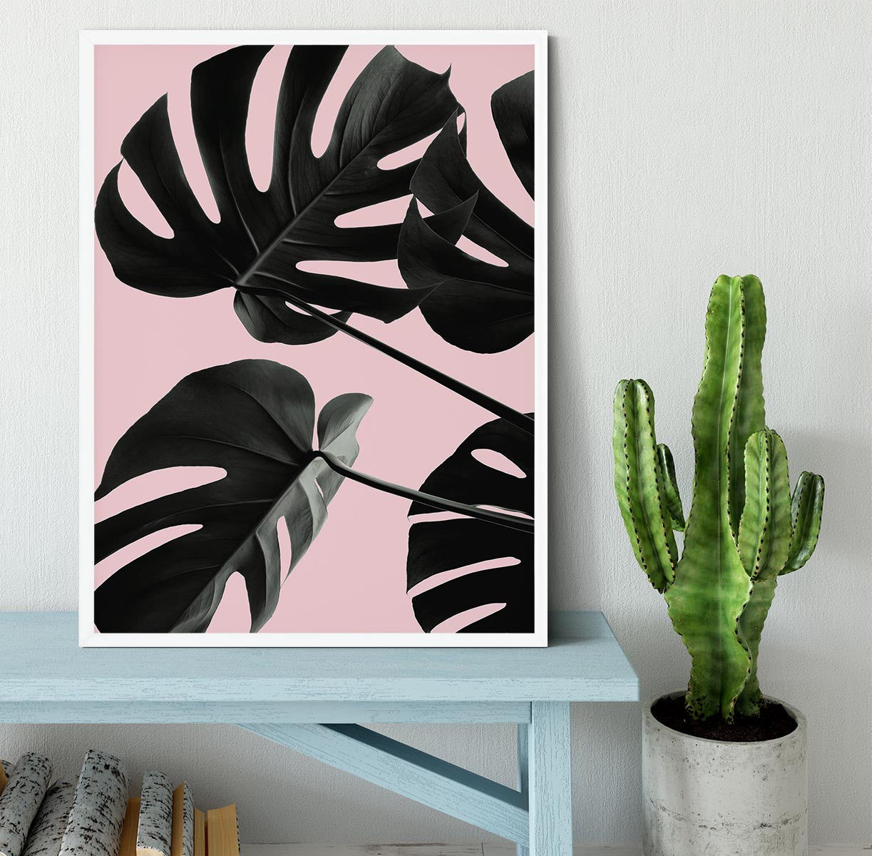 Monstera Pink No 01 Framed Print - Canvas Art Rocks -6