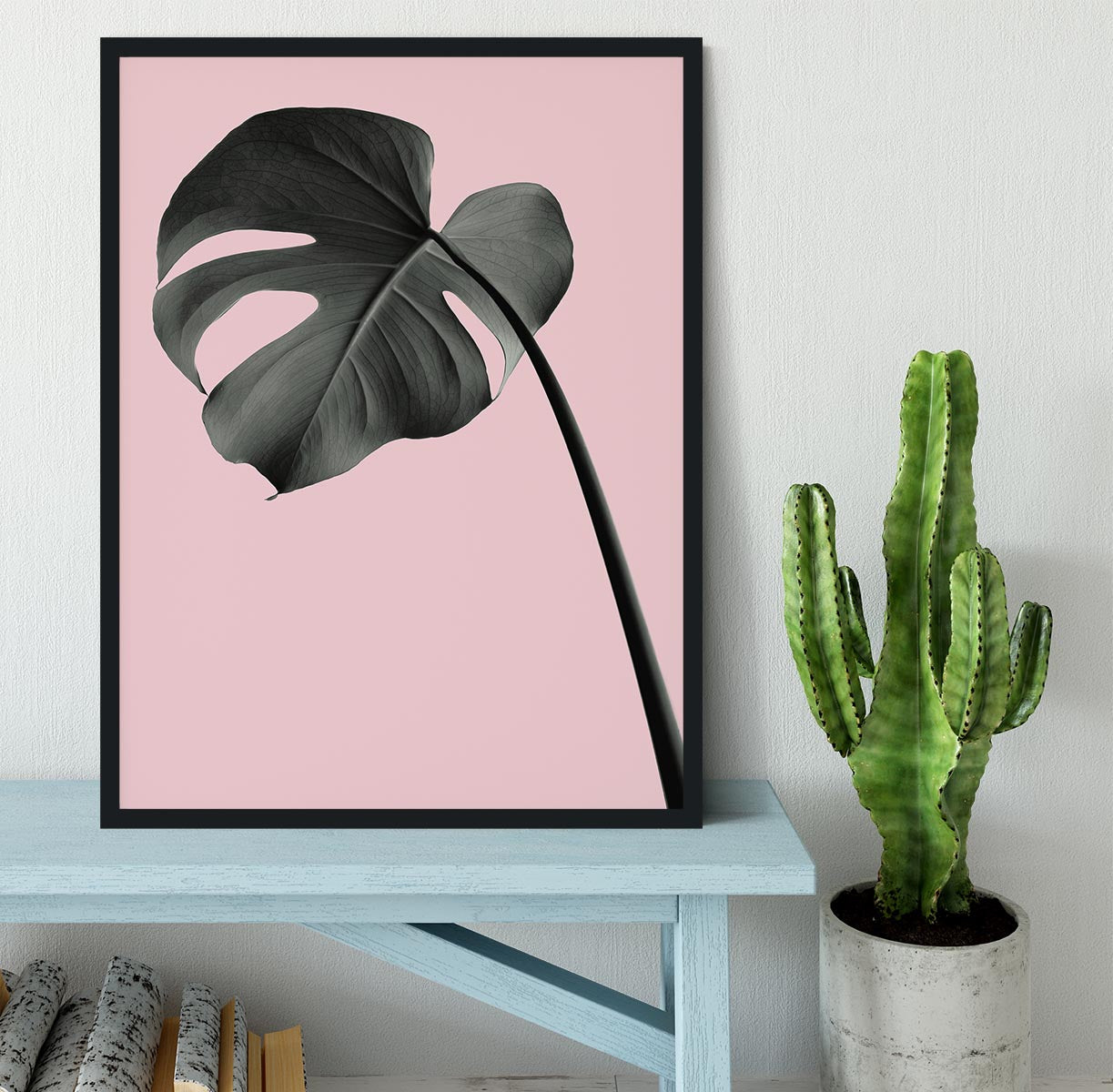 Monstera Pink No 02 Framed Print - Canvas Art Rocks - 2