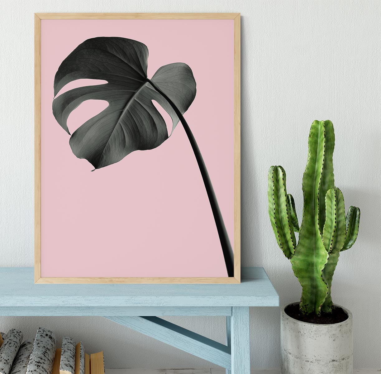 Monstera Pink No 02 Framed Print - Canvas Art Rocks - 4