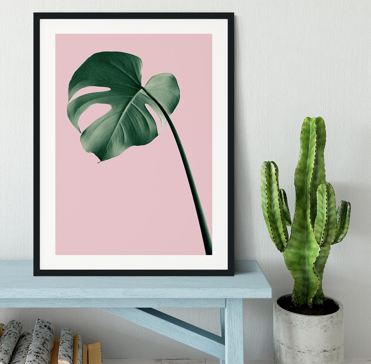 Monstera Pink No 05 Framed Print - Canvas Art Rocks - 1