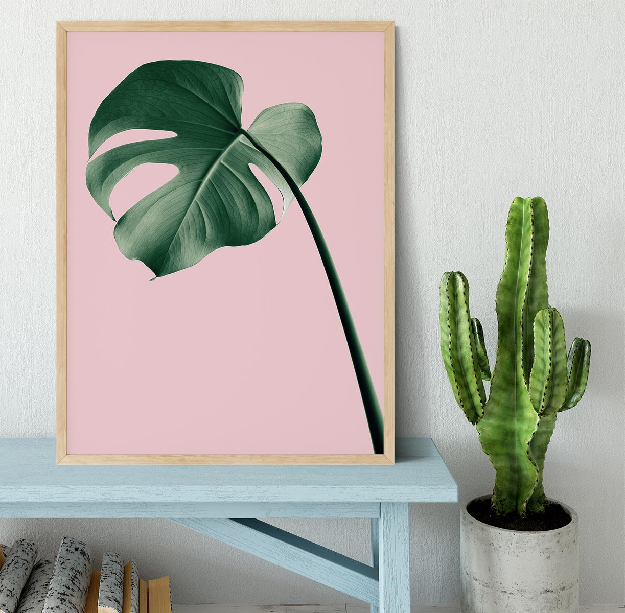 Monstera Pink No 05 Framed Print - Canvas Art Rocks - 4