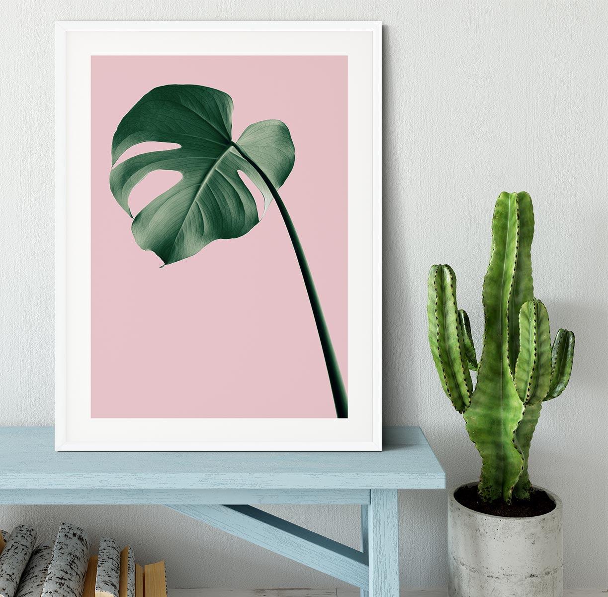 Monstera Pink No 05 Framed Print - Canvas Art Rocks - 5