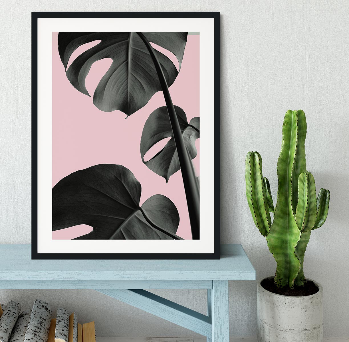 Monstera Pink No 03 Framed Print - Canvas Art Rocks - 1