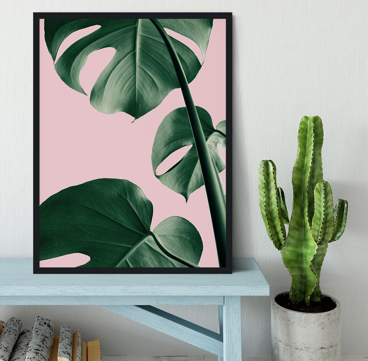 Monstera Pink No 06 Framed Print - Canvas Art Rocks - 2