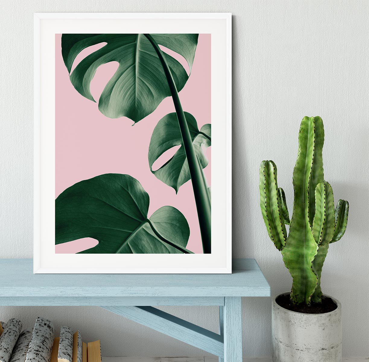 Monstera Pink No 06 Framed Print - Canvas Art Rocks - 5