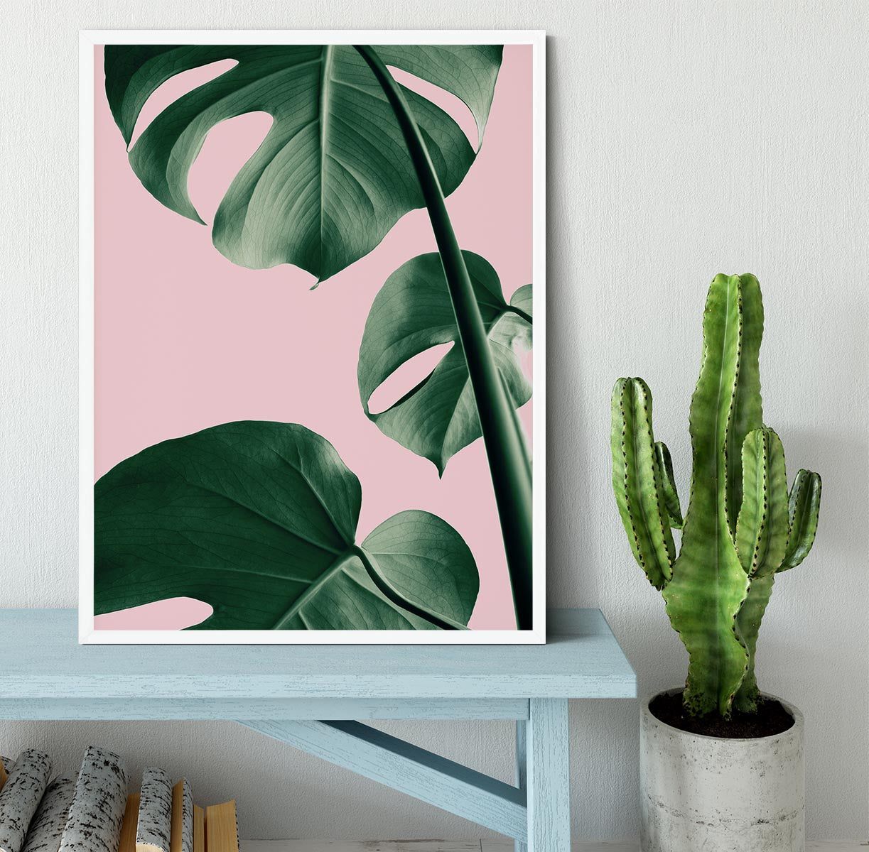 Monstera Pink No 06 Framed Print - Canvas Art Rocks -6