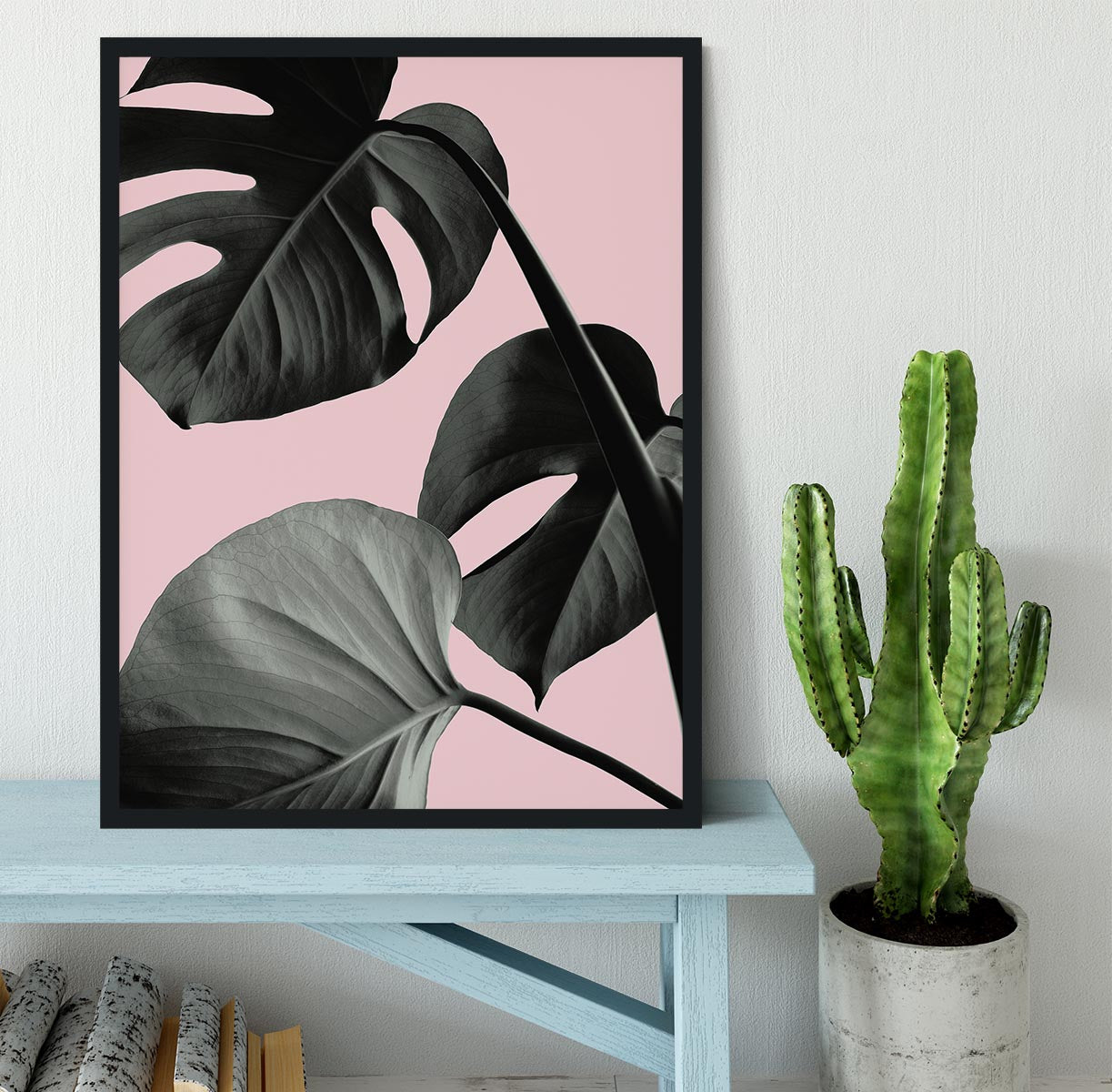 Monstera Pink No 04 Framed Print - Canvas Art Rocks - 2