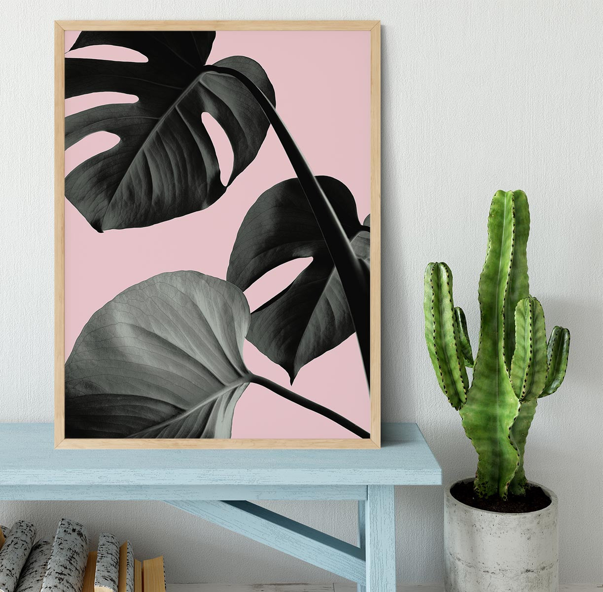 Monstera Pink No 04 Framed Print - Canvas Art Rocks - 4