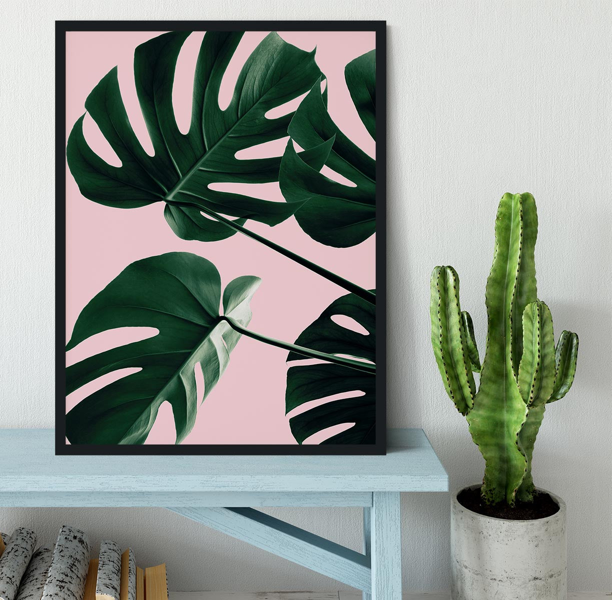 Monstera Pink No 08 Framed Print - Canvas Art Rocks - 2