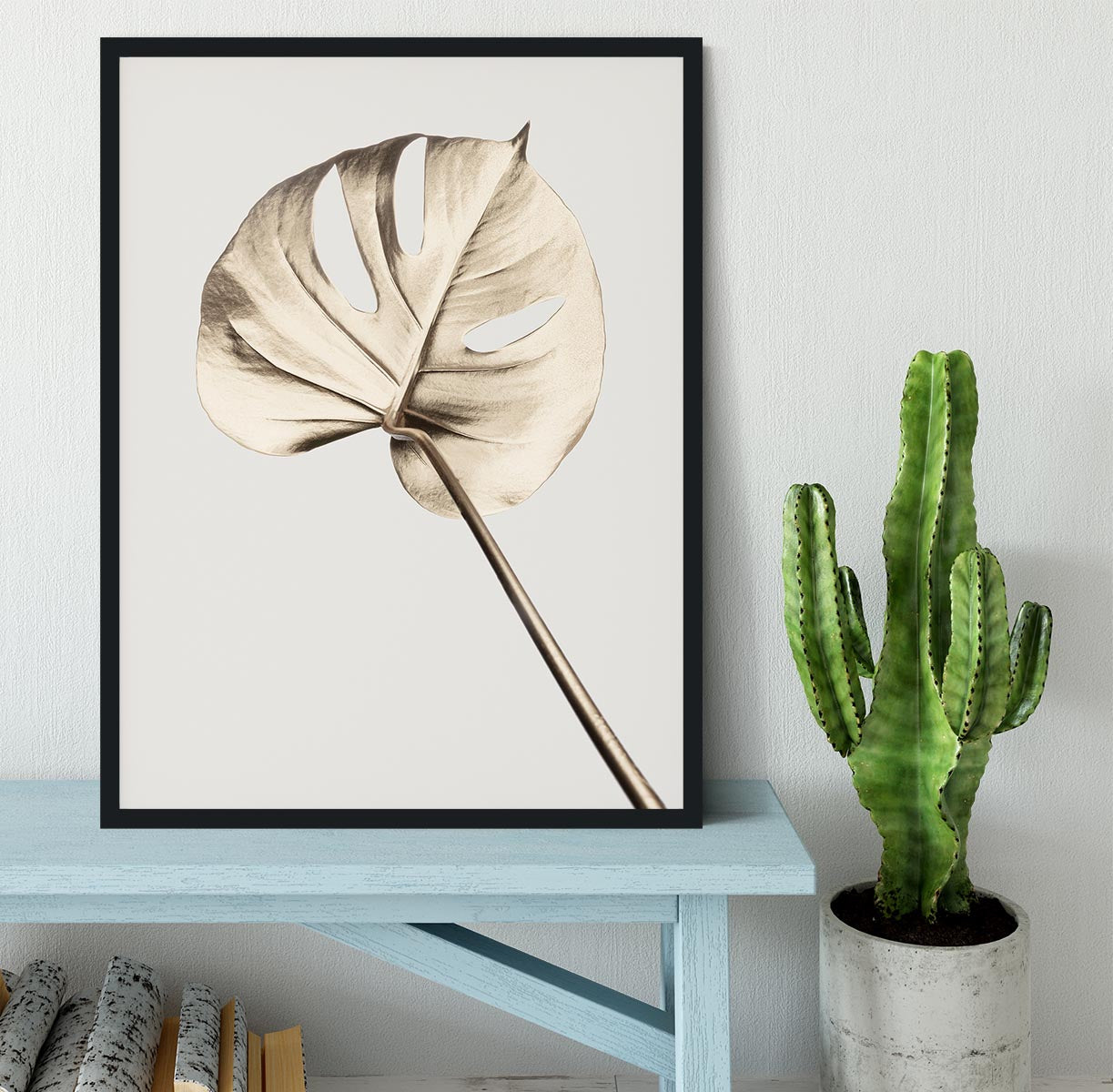 Monstera Gold 05 Framed Print - Canvas Art Rocks - 2