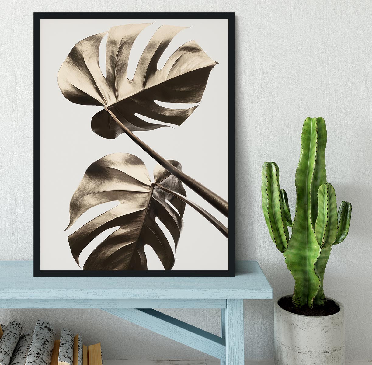 Monstera Gold 08 Framed Print - Canvas Art Rocks - 2