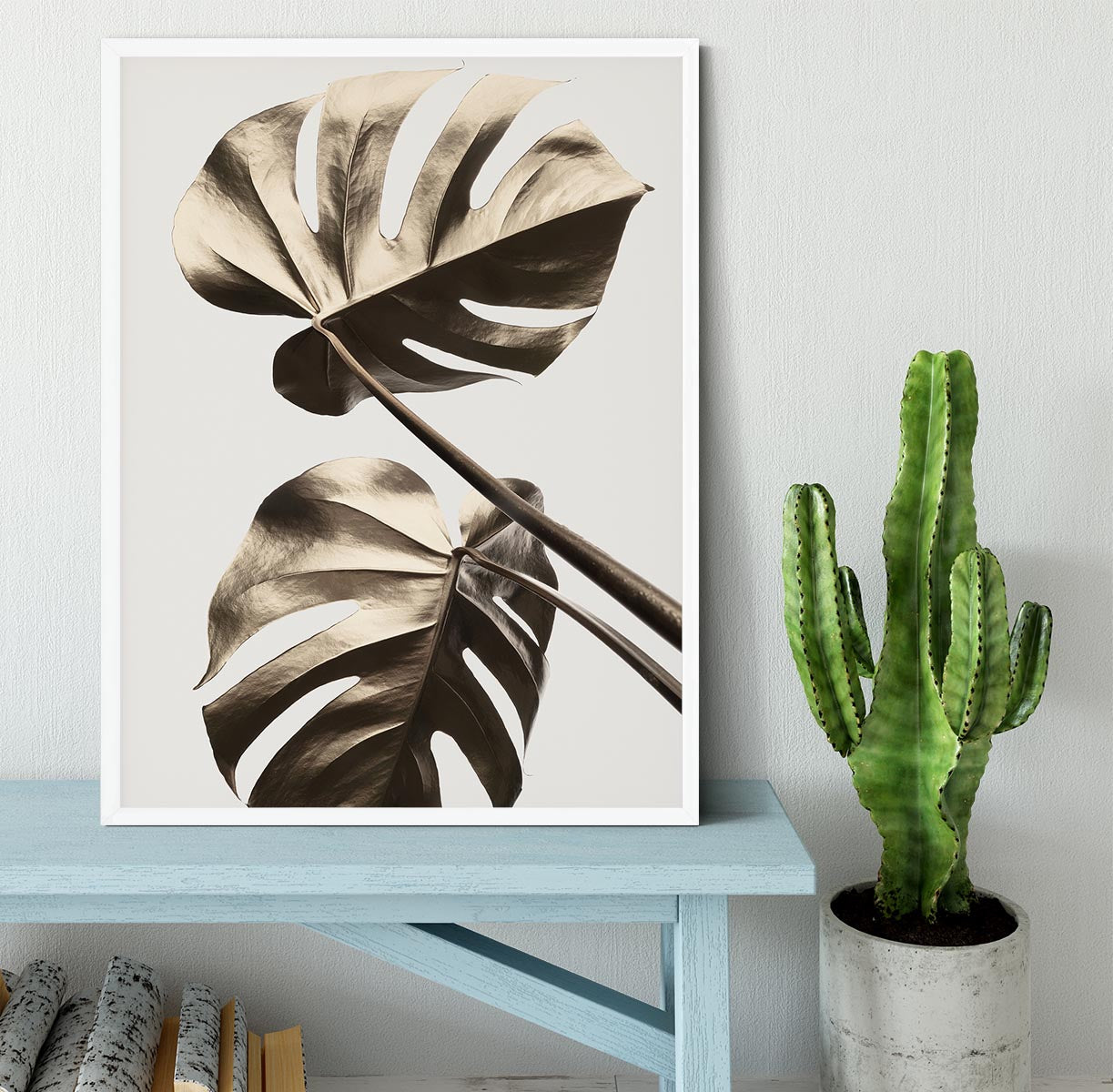 Monstera Gold 08 Framed Print - Canvas Art Rocks -6