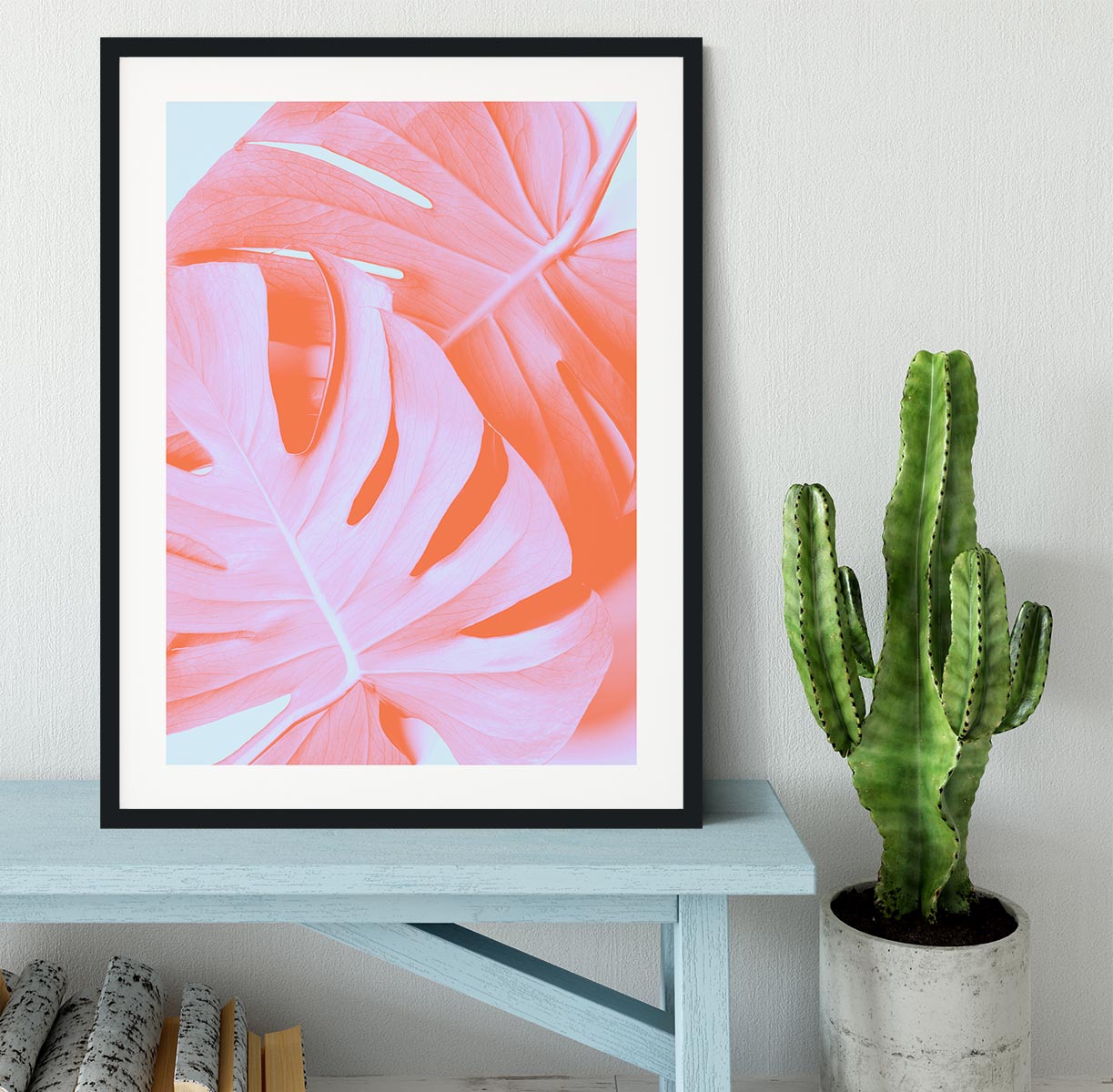 Monstera Orange 03 Framed Print - Canvas Art Rocks - 1