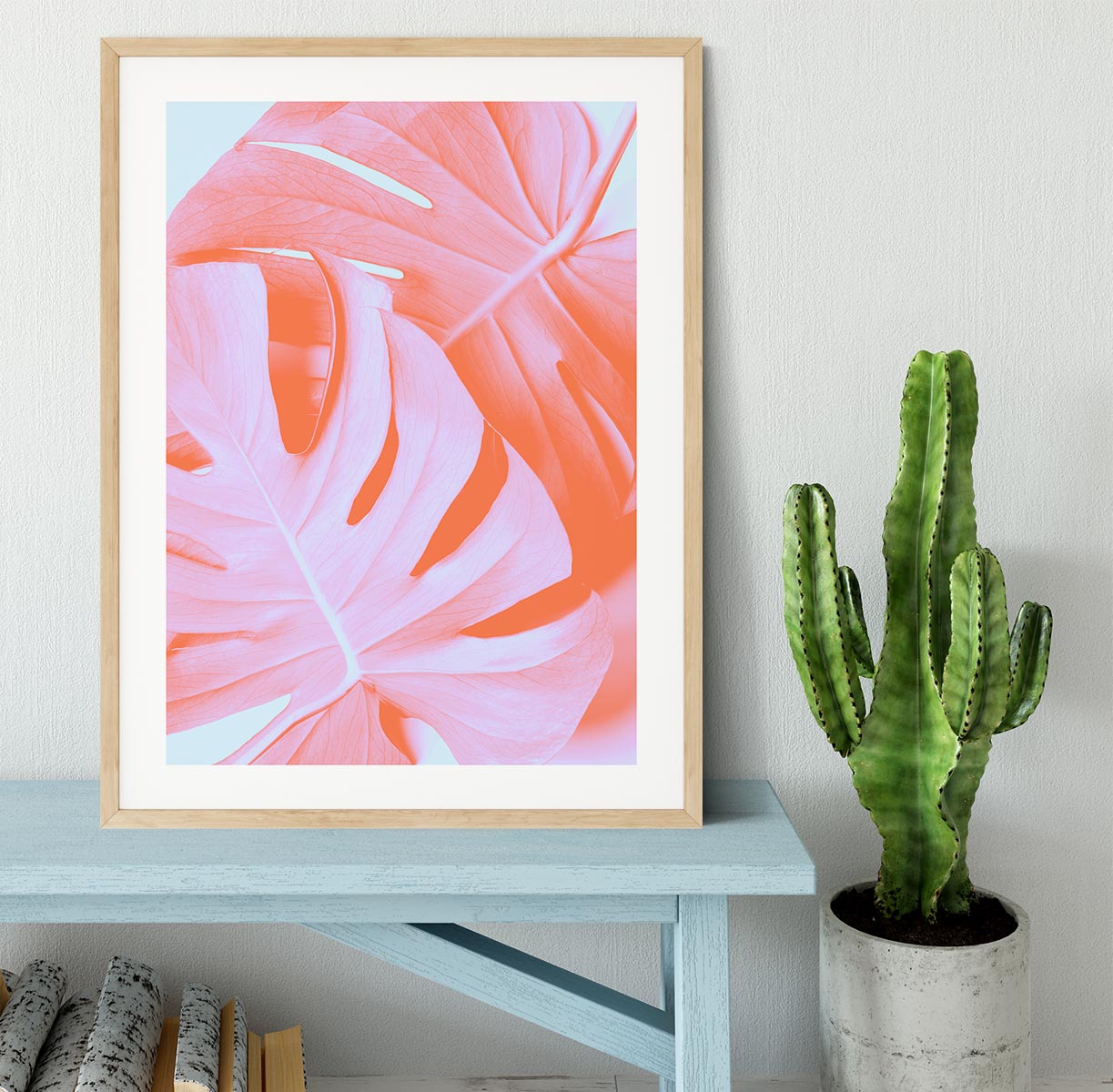 Monstera Orange 03 Framed Print - Canvas Art Rocks - 3