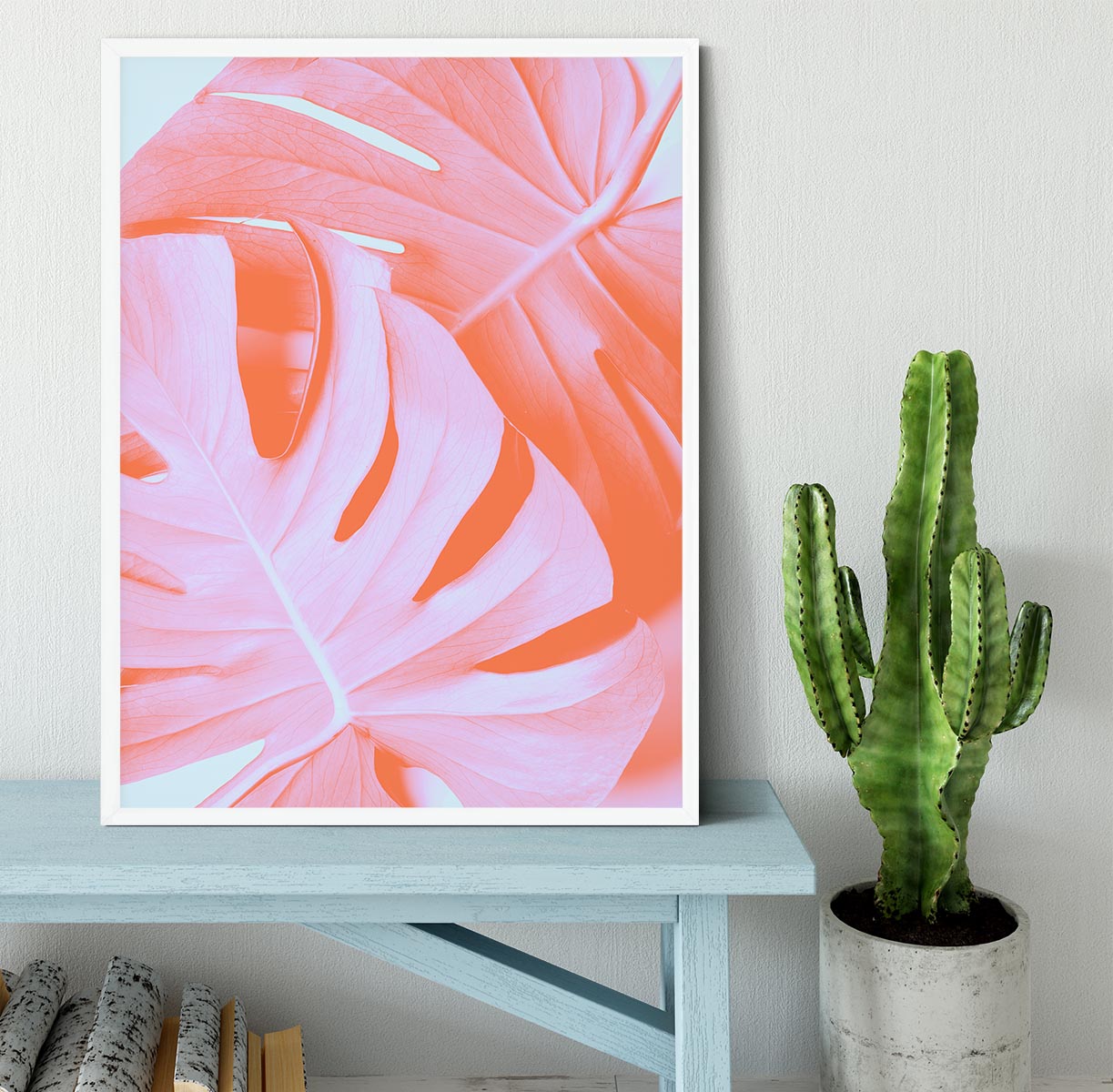 Monstera Orange 03 Framed Print - Canvas Art Rocks -6