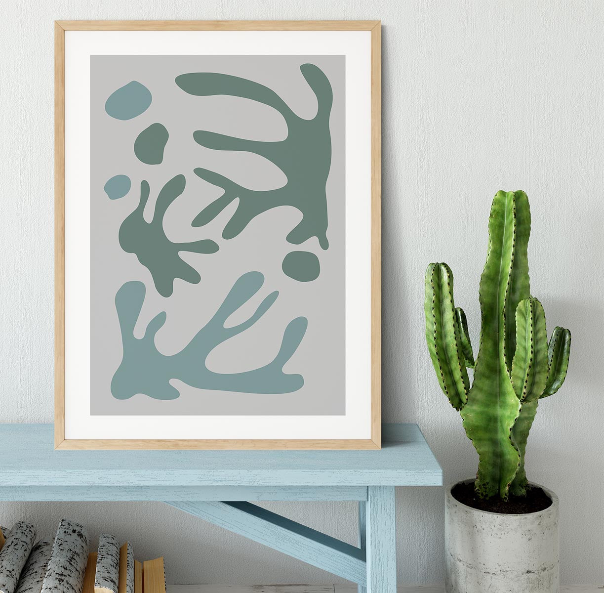 Seaweed Teal No 1 Framed Print - 1x - 3