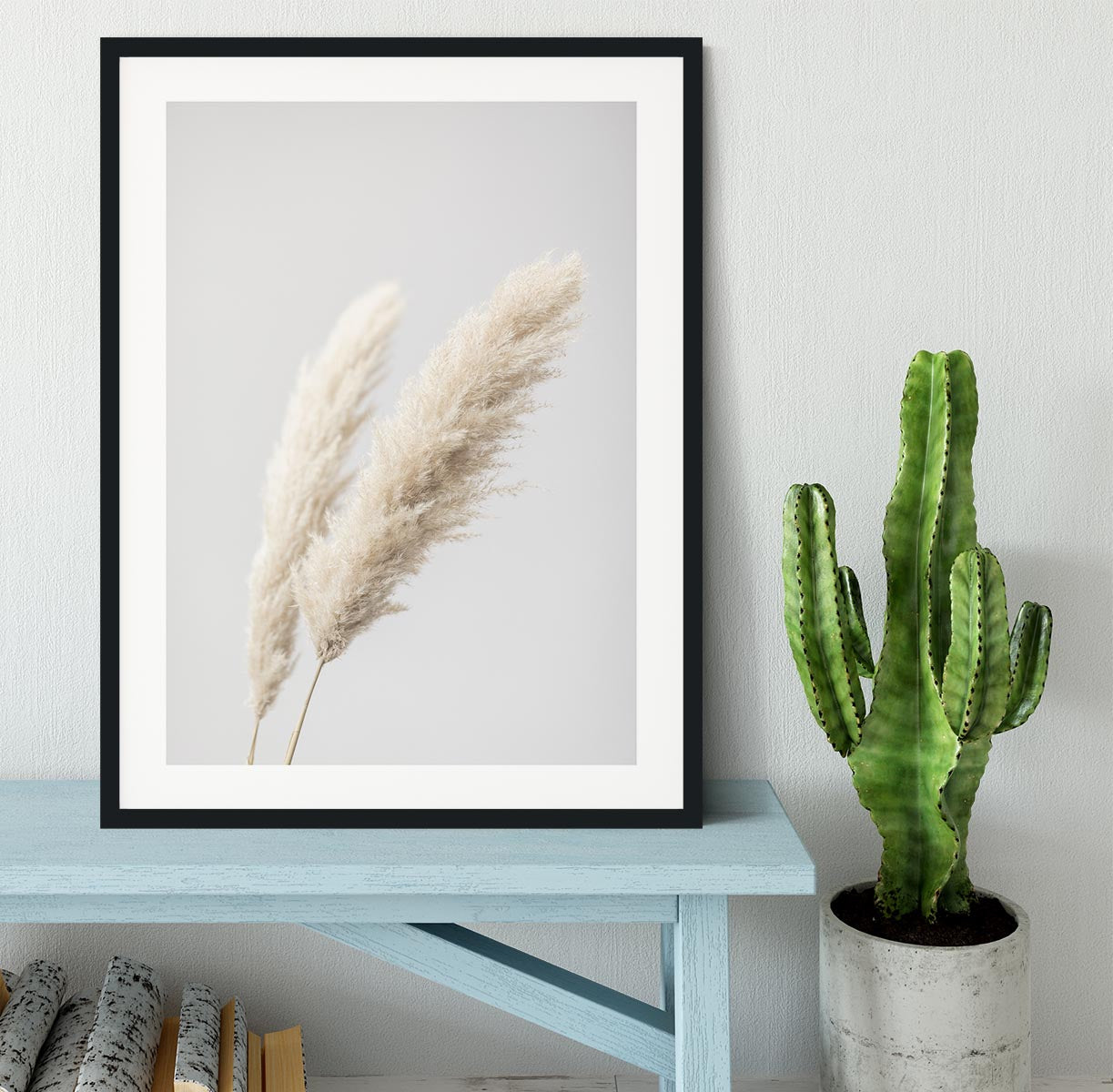 Pampas Grass Grey 13 Framed Print - Canvas Art Rocks - 1