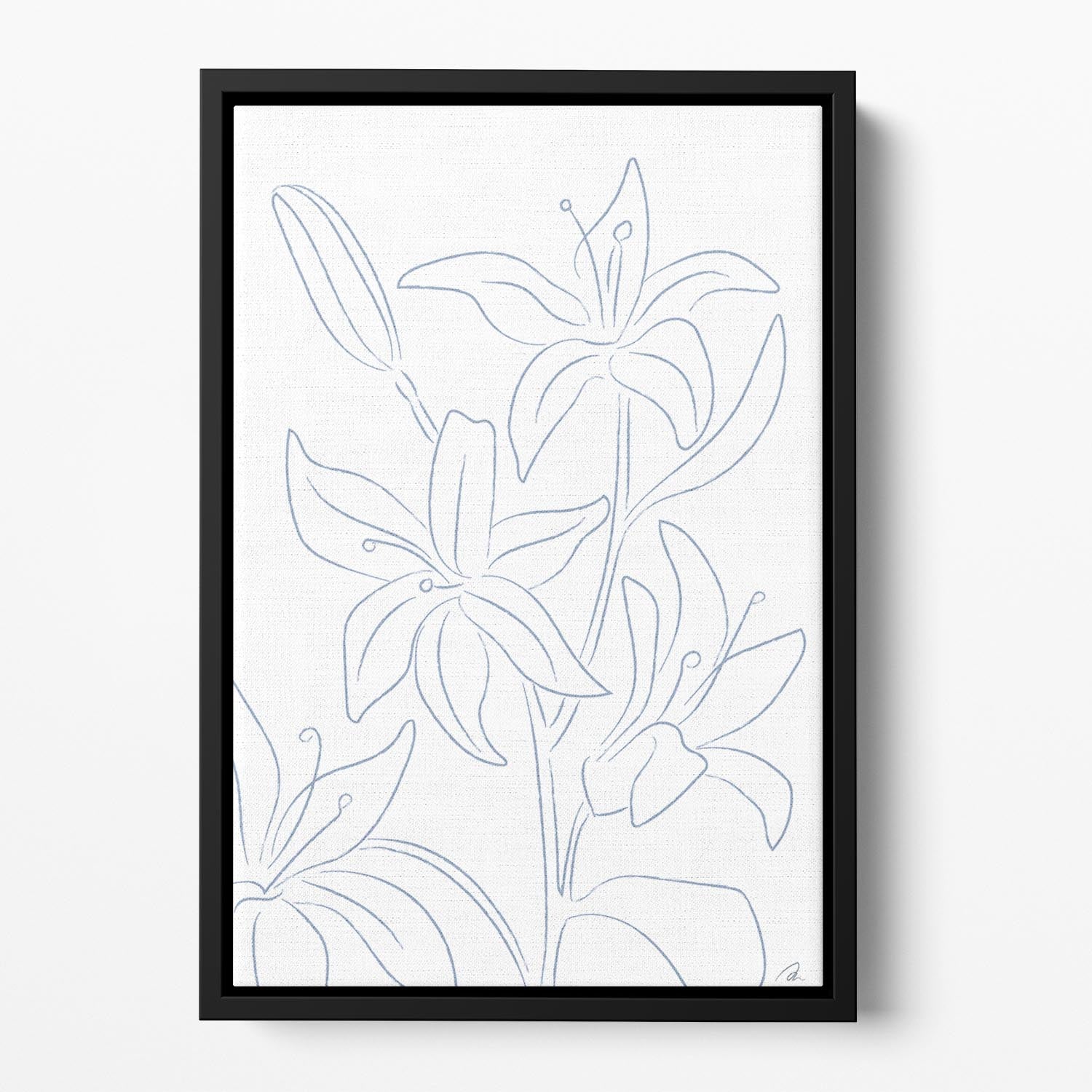 Lillies No 01 Floating Framed Canvas - Canvas Art Rocks - 2