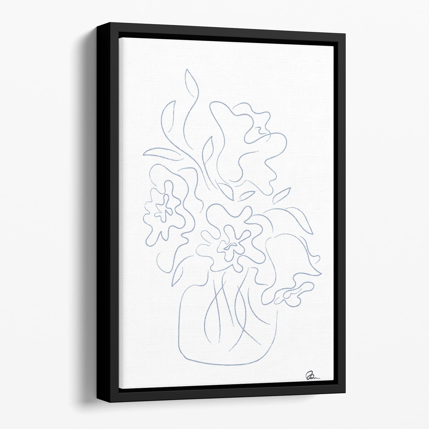 Flower Bouquet Sketch Floating Framed Canvas - Canvas Art Rocks - 1