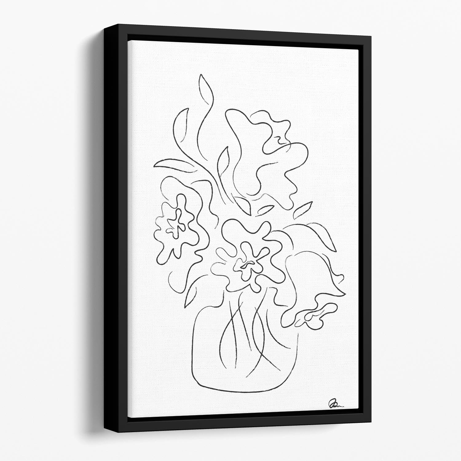 Flower Bouquet White Floating Framed Canvas - Canvas Art Rocks - 1