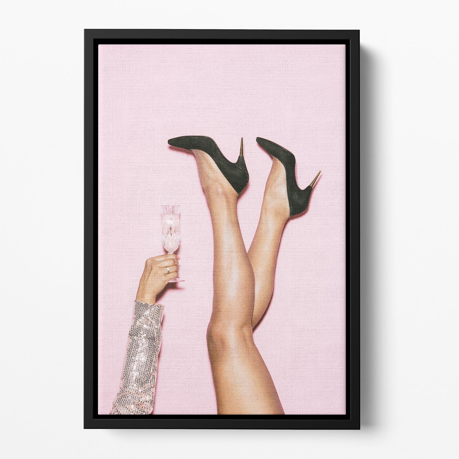 Cheers Disco Heels Floating Framed Canvas - Canvas Art Rocks - 2