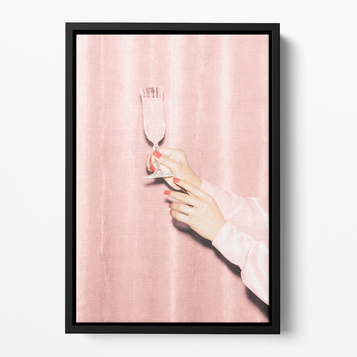 Here's To Pink 03 Floating Framed Canvas - Canvas Art Rocks - 2